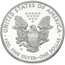 Rear, or "reverse", side of American Silver Eagle