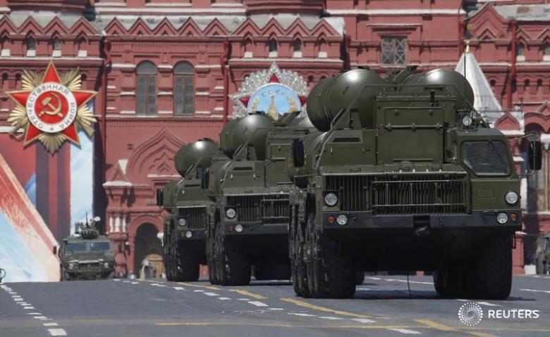 Russian S-400 Triumph medium-range and long-range surface-to-air missile systems drive during the Victory Day parade, marking the 71st anniversary of the victory over Nazi Germany in World War Two, at Red Square in Moscow