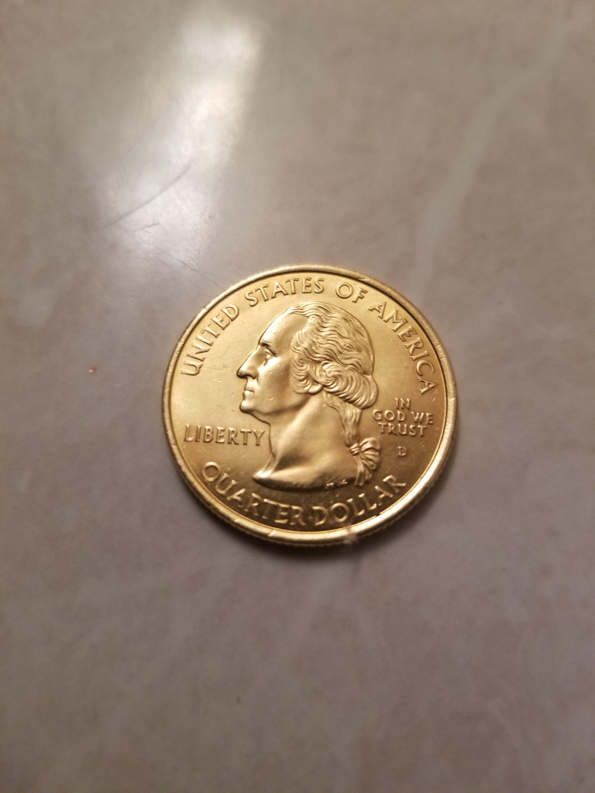 2000 VIRGINIA 24K GOLD PLATED US QUARTER COIN-D MINT 