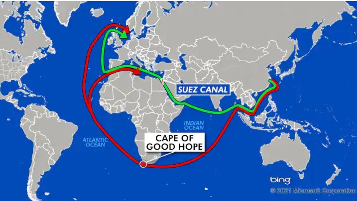 One Large Ship Blocking Suez Canal Halts Billions in Trade