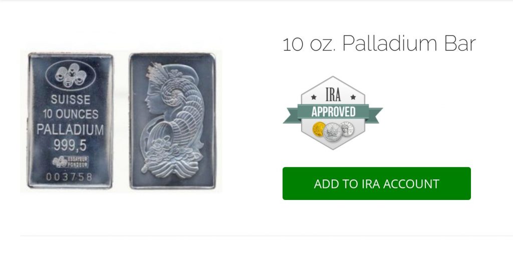Screenshot of palladium bars