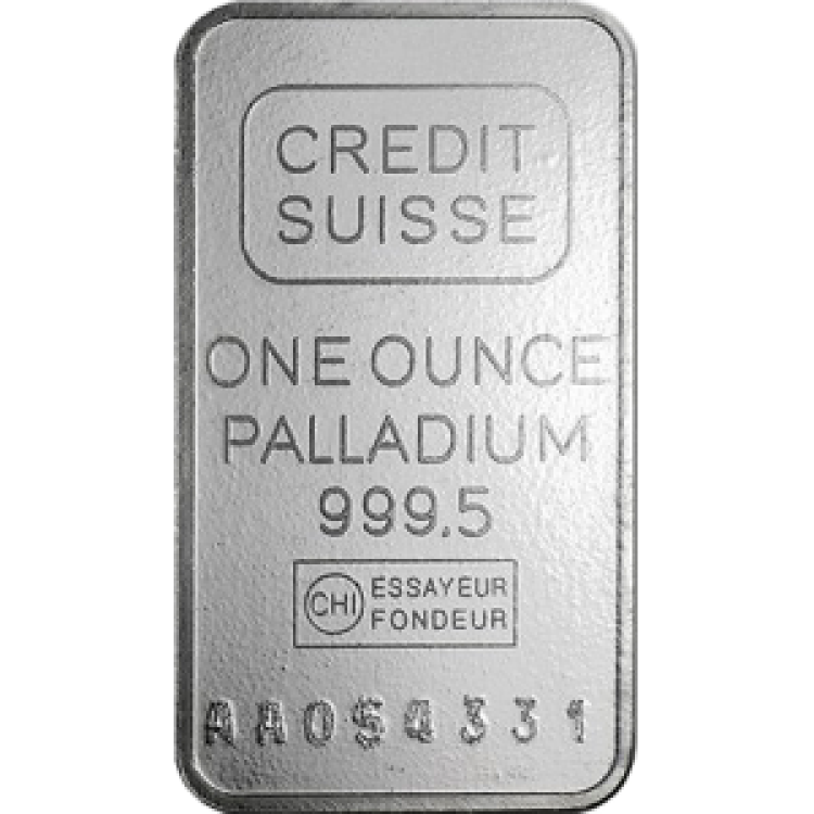 Image of Credit Suisse's palladium bullion bar