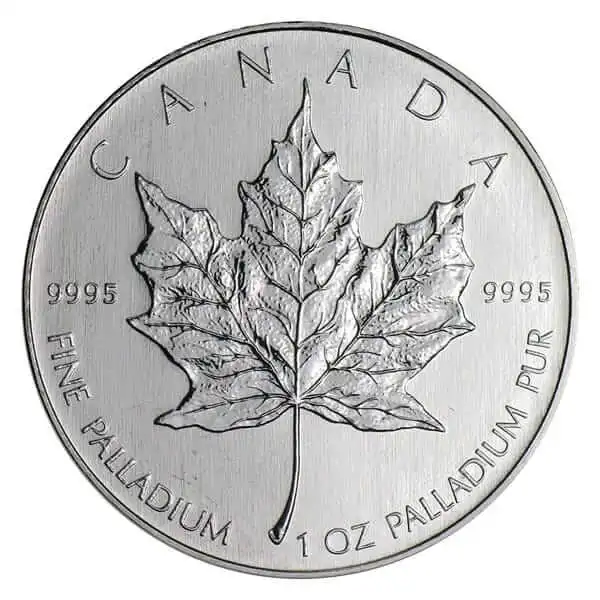 Image of Canadian palladium Maple Leaf coin