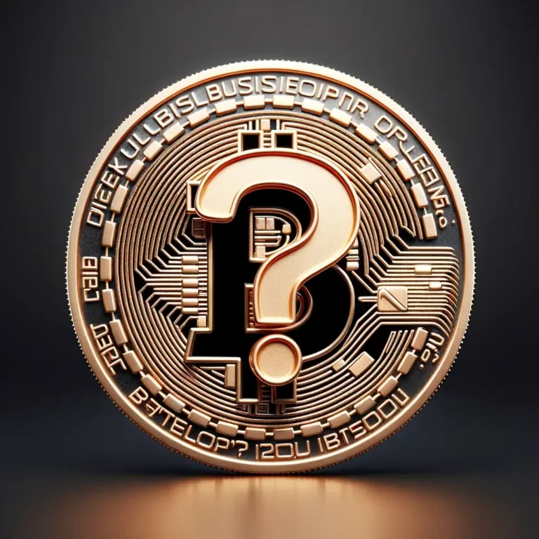 An image of a Bitcoin token with a question mark in front of it.