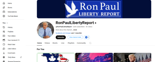 Ron Paul Liberty Report Homepage on YouTube