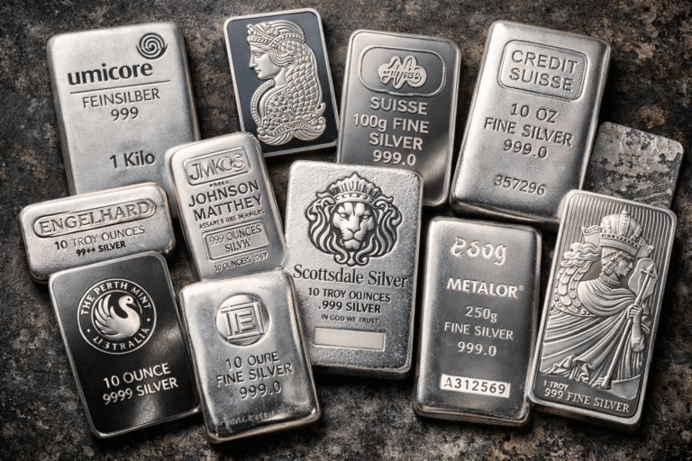 Variety of popular silver bars