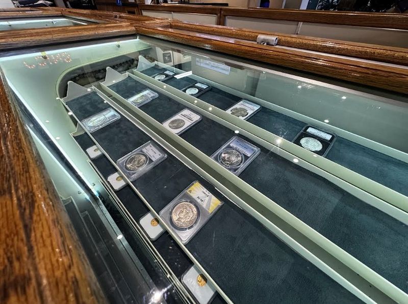 Graded coin display case at Sahara Coins